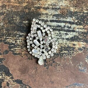 Vintage Deco Rhinestone Brooch